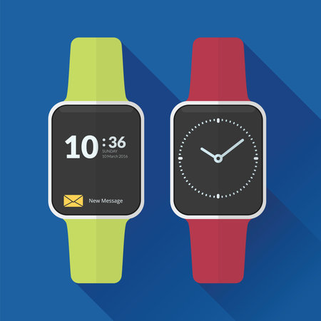 Smart watch flat design with long shadowのイラスト素材