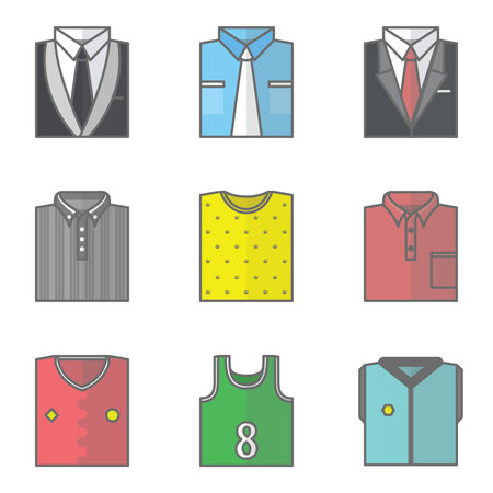 Square and modern icon clothes with linear designのイラスト素材