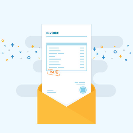 An envelope open with invoice and billing insideのイラスト素材