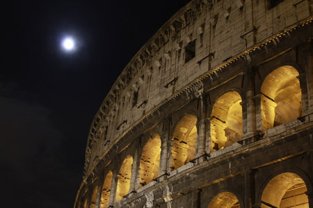 Roman Coliseum by Nightの写真素材