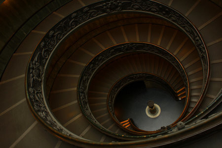 Vatican museum spiral stairs.のeditorial素材