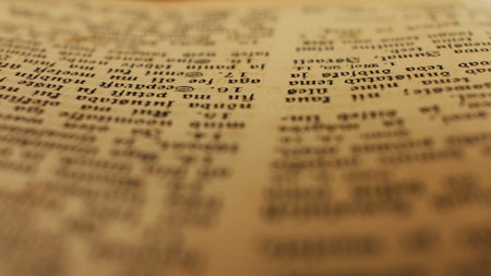 Pages of open vintage Bible.の写真素材