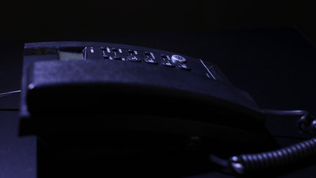 Stationary phone low key.の写真素材
