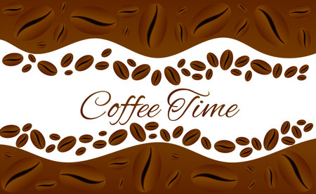 Coffee time illustration frame isolated on white.のイラスト素材