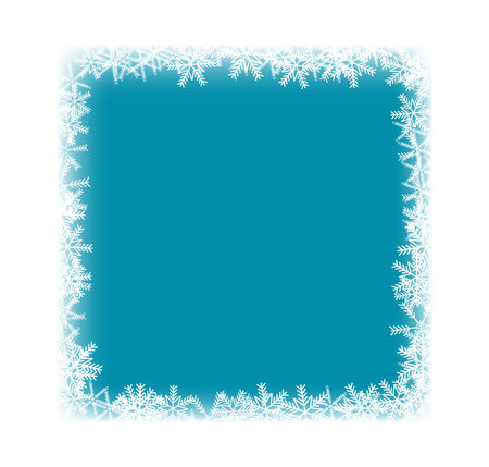 Frozen Frame with frost and snowflakes.のイラスト素材