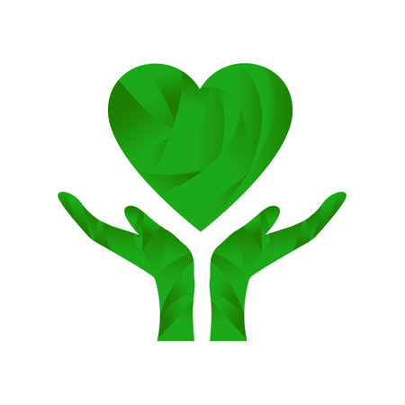Hands Holding Green Heart Eco Conceptのイラスト素材