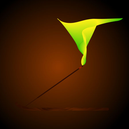 Incense Stick with Colorful Smokeのイラスト素材