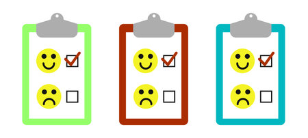 Tick on a smiley idea of happy friendly mood.のイラスト素材