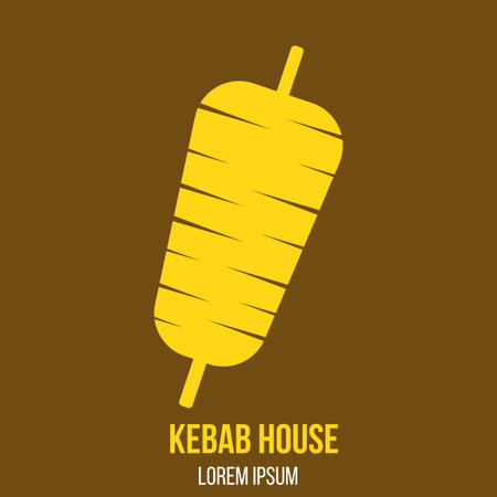 Turkish restaurant kebab meat icon.のイラスト素材