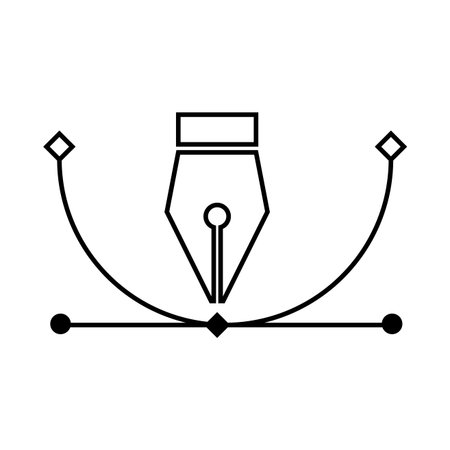 Graphic Design Pen Tool with Handles Iconのイラスト素材