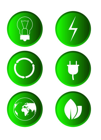A set of buttons with ecological conceptのイラスト素材