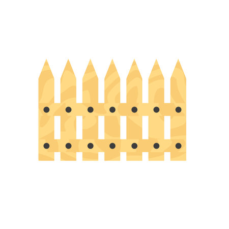 Wooden Fence Isolated on Whiteのイラスト素材