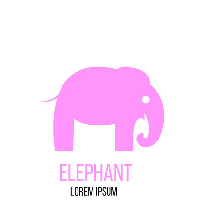 Savannah African pink Elephant Iconのイラスト素材