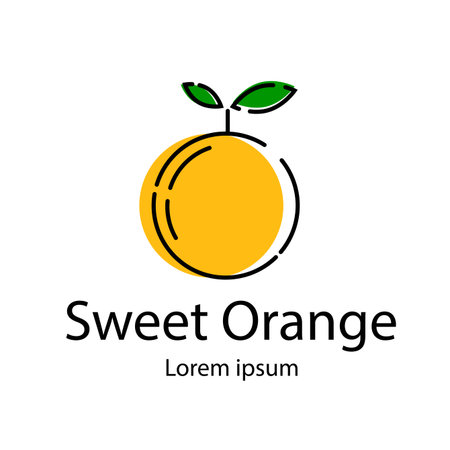 Orange Logo Line Artのイラスト素材