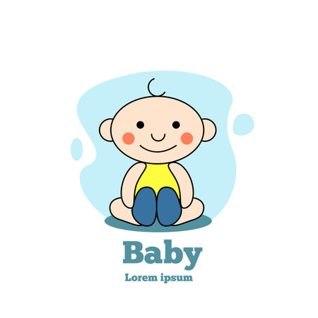 Cute baby infant logoのイラスト素材