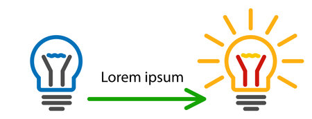 Business Startup Idea Concept with Burning Lampのイラスト素材