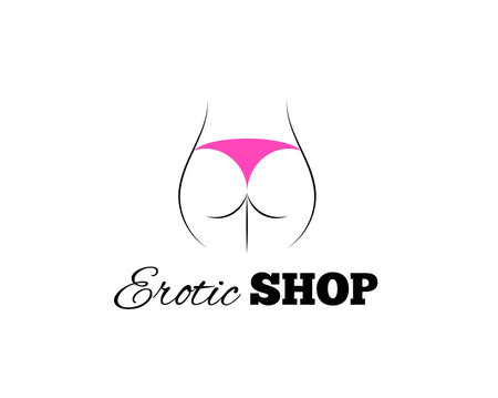 Erotic Shop Logo Template with Female Figureのイラスト素材