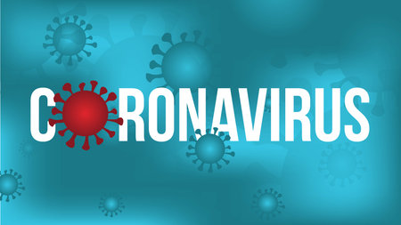 Coronavirus Name Banner with Blue Background illustrationのイラスト素材