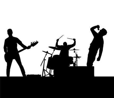 Alternative Band Musicians Concert Isolated on Whiteのイラスト素材