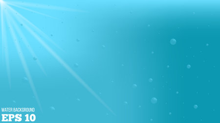 Water background with blue bubbles and lights shining throughのイラスト素材