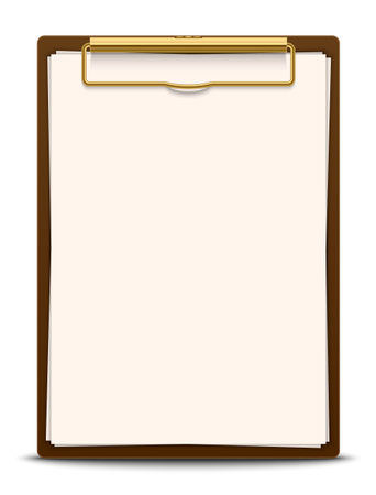 Clipboard with blank paper, vector illustrationのイラスト素材