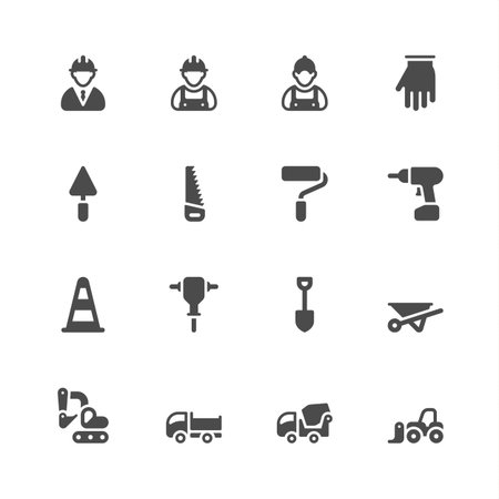 Construction iconsのイラスト素材