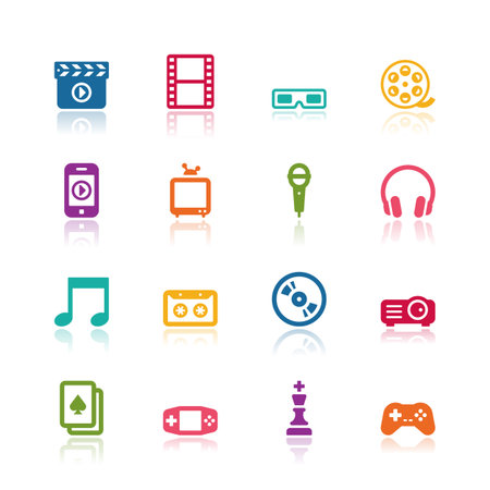 Entertainment iconsのイラスト素材