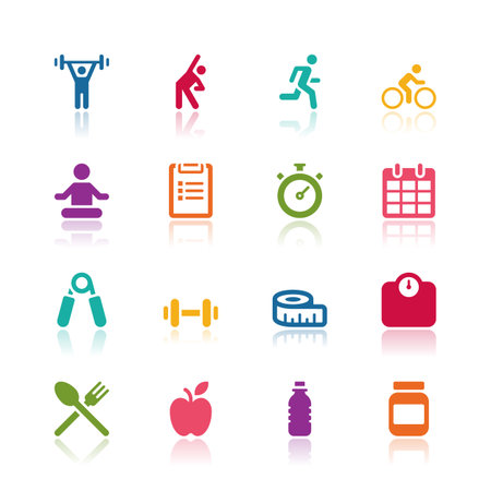 Fitness iconsのイラスト素材