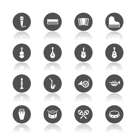 Musical instruments iconsのイラスト素材