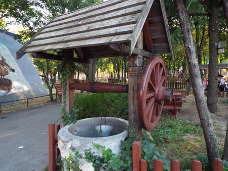 rustic fountain の写真素材
