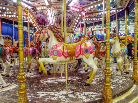 A wonderful playground for children arranged for winter holidays.のeditorial素材