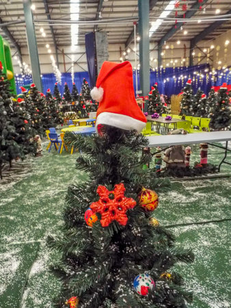 A wonderful playground for children arranged for winter holidays.のeditorial素材