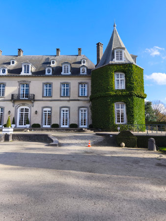 Chateau de la Hulpe is one oftrhe most beautiful places to walk in Belgium.の写真素材