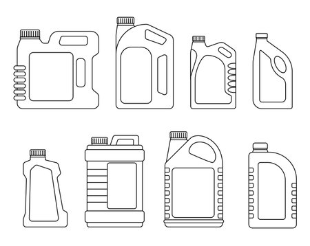 various shapes motor oil poster ads with editable text. 

Petrol gallon gas tank fuel container. Oil 

canister icon. Gasoline fuel canisterのイラスト素材