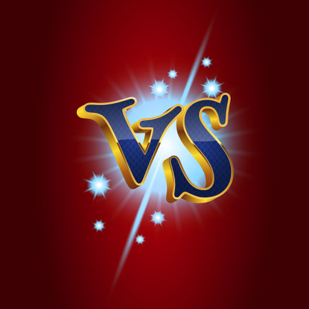 stock vector versus game cover banner sport vs team. versus screen design battle headline template. team versus background with sparks effectのイラスト素材