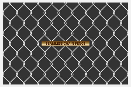 realistic seamless chain link fence background. 

wire fence seamless background. chain fence wire 

mesh pattern seamless.のイラスト素材