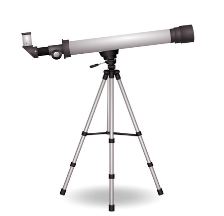 realistic telescope isolated on white 

backgroundのイラスト素材
