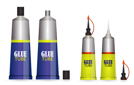 various of tubes glue stick isolatedのイラスト素材