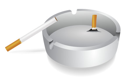 white porcelain ashtray isolated on 

whiteのイラスト素材