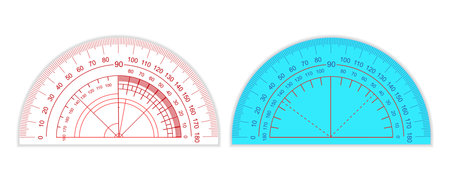 protactor angles ruler measuring toolsのイラスト素材
