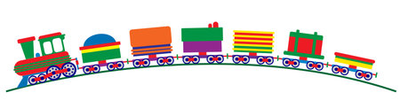 illustration of train cartoon toy 

isolated.のイラスト素材