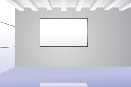 illustration of modern white office 

interiorのイラスト素材