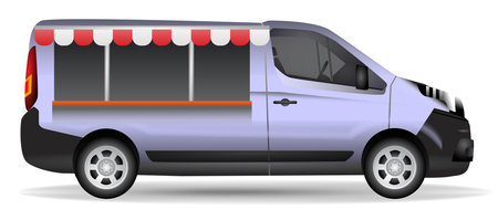 illustration of delivery van 

transportation minibus isolatedのイラスト素材