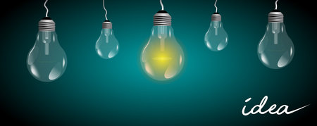 glowing bulbs light isolated on backgroundのイラスト素材