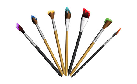 <p>illustration of paint brushes art tools&nbsp;</p><p><br></p><p>isolated</p>のイラスト素材