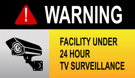 illustration of video surveillance 

sign or closed circuit television sign 

isolatedのイラスト素材