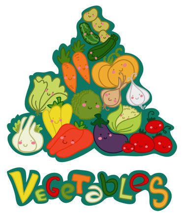 pyramid vegablesのイラスト素材