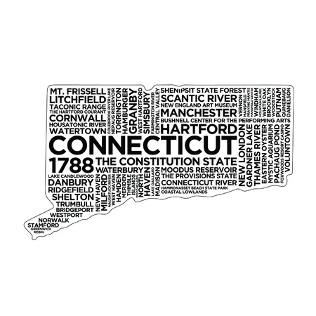 Connecticut State Typographyのイラスト素材