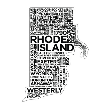 Rhode Island State Typographyのイラスト素材