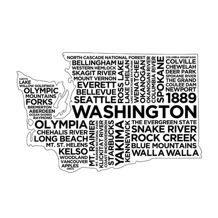 Washington State Typographyのイラスト素材